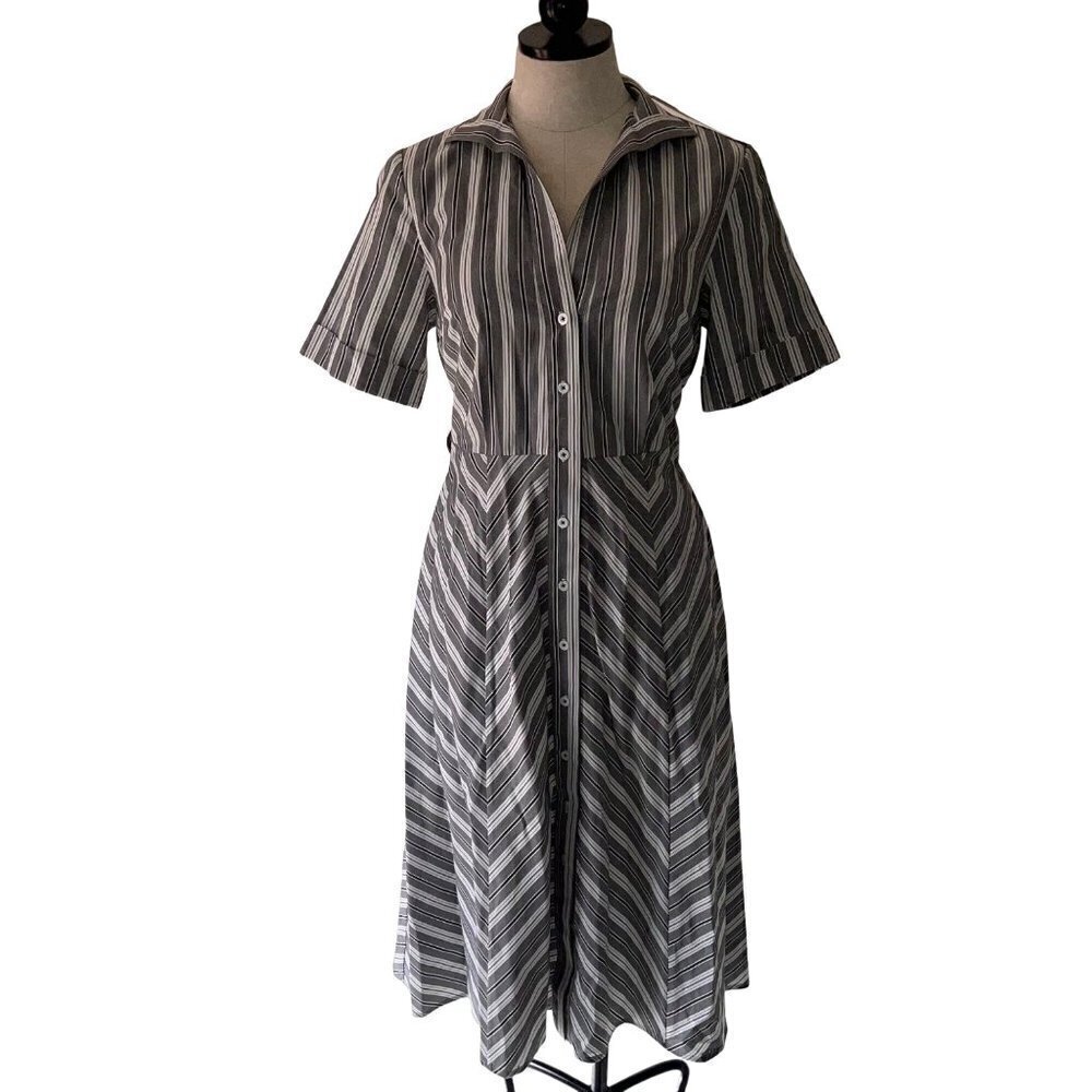 New Amy Kuschel Womens Midi Shirt Dress Size Small Short Sleeve Button Front